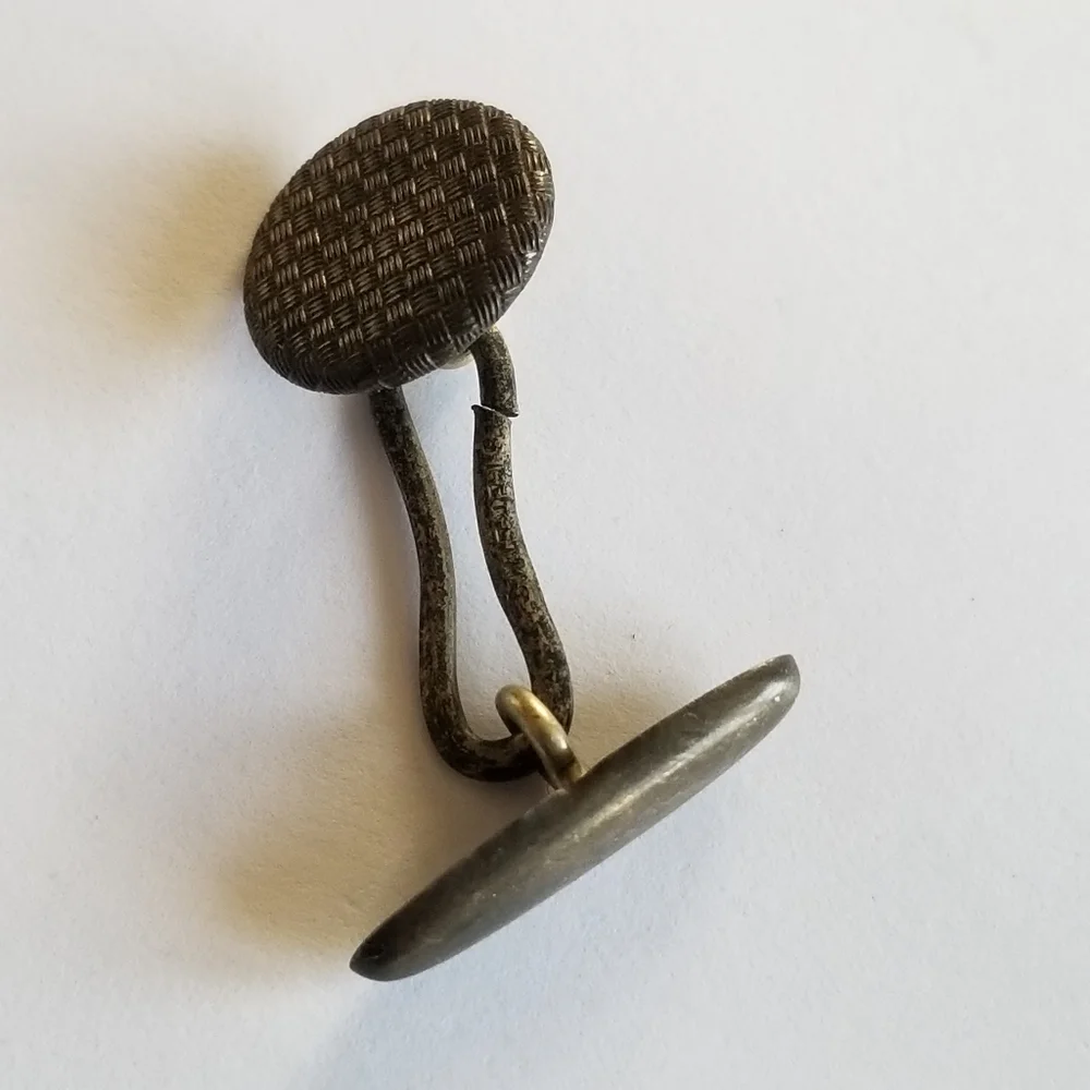 Vintage Sterling Silver cuff links .925 art deco button style